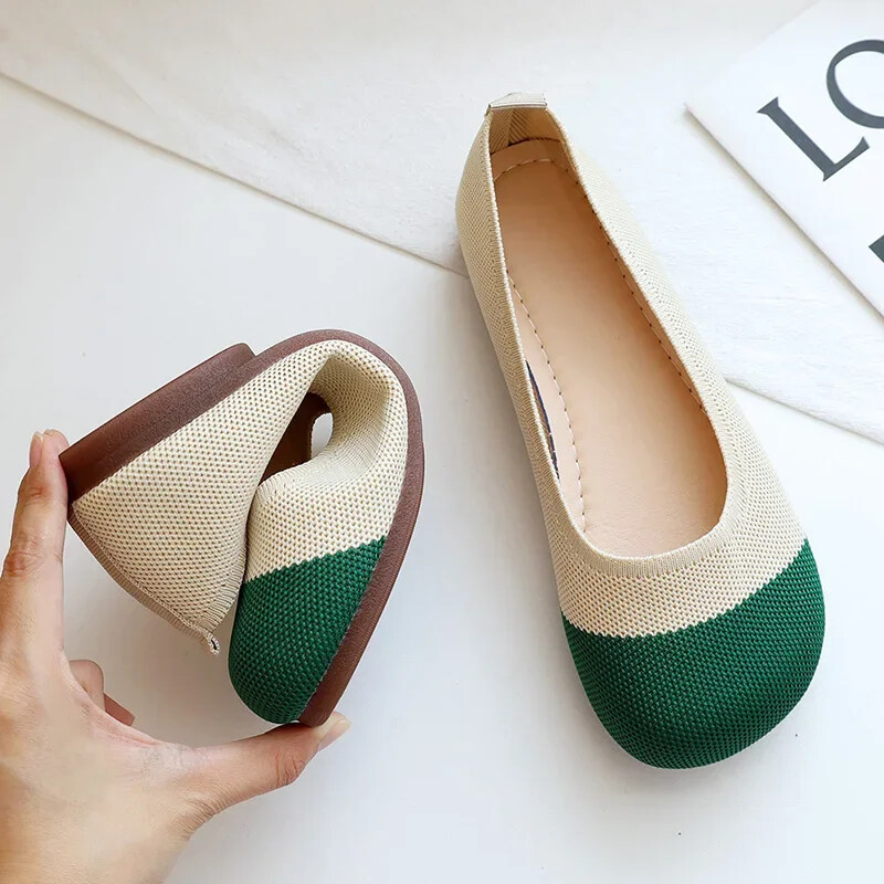 Patchwork Mokassiinid Kingad Kevad-Sügis Naiste Lameda kontsaga Silmkoelised Balleti Lamedad Vabaajajalatsid Kandilised varbad 2024