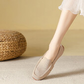 Naiste jalavarjud Kerged kõndimiskingad libisemiskindlad Mood Pehmed tasapinnalised kandilise varbaga mugavad paadikingad igapäevaseks vaba aja veetmiseks