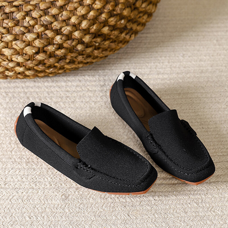 Naiste jalavarjud Kerged kõndimiskingad libisemiskindlad Mood Pehmed tasapinnalised kandilise varbaga mugavad paadikingad igapäevaseks vaba aja veetmiseks