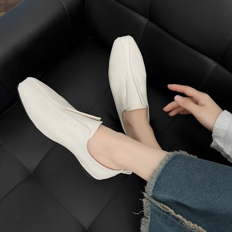 Pantofi plati de designer pentru femei, din piele naturală, piele de oaie, confort, pantofi simpli, pantofi simpli de primăvară, toamnă, pantofi moi, vârful pătrat
