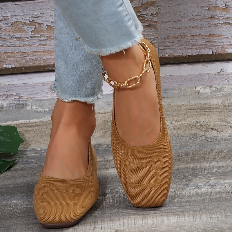 2023. aasta sügis, uued ülerõivad, ühevärvilised ülisuured madala lõikega kingad Naiste silmkoelised mugavad lamedad naistejalatsid Zapatos De Mujer