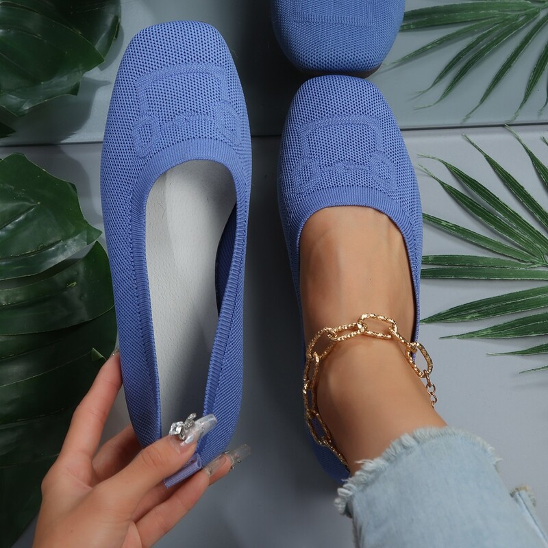 2023. aasta sügis, uued ülerõivad, ühevärvilised ülisuured madala lõikega kingad Naiste silmkoelised mugavad lamedad naistejalatsid Zapatos De Mujer