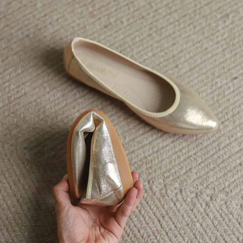 Balerini de damă, cu vârf rotund, din pânză cu paiete, paiete, paiete, pantofi casual, la modă, pantofi ușori, mari mari 31-45, pantofi de mers