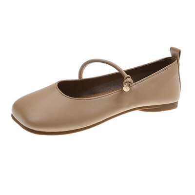 Balerini din piele moale pentru femei, cu centură de frânghie, balerini, pantofi cu vârfuri pătrate, mocasini pentru femei, roșii retro Mary Janes 2022 nou