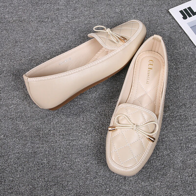 2024 г. Нова дизайнерска пролетна мода Дамски обувки с квадратни пръсти Лолита Меки плоски обувки Черни Kawaii Боси обувки Дамски мокасини