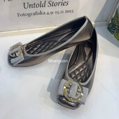 Dimensiune mare 43 Femei Moda Casual Flats Pantofi unici Cu vârful pătrat Mocasini din piele PU Femei Ballet Fete Drăguț Auriu Confortabil