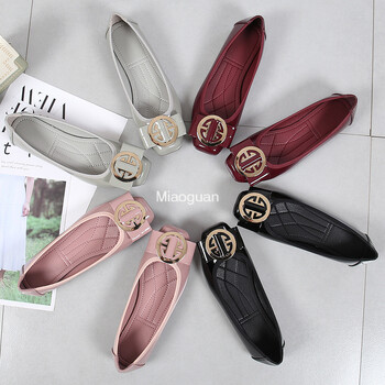 Μεγάλο μέγεθος 43 Γυναικεία Μόδα Casual Flats Μονά Παπούτσια Τετράγωνα δάχτυλα PU Δερμάτινα Loafers Γυναικεία κορίτσια μπαλέτου Χαριτωμένα χρυσά άνετα