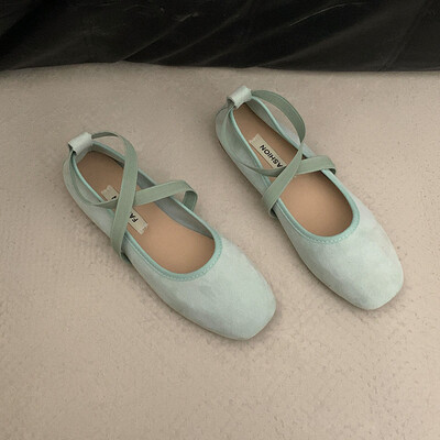 Nove baletne cipele za proljeće ljeto 2024. Ženske cipele Retro cipele Mary Jane s četvrtastim prstima s plitkim ustima Nove ženske mokasine s križem