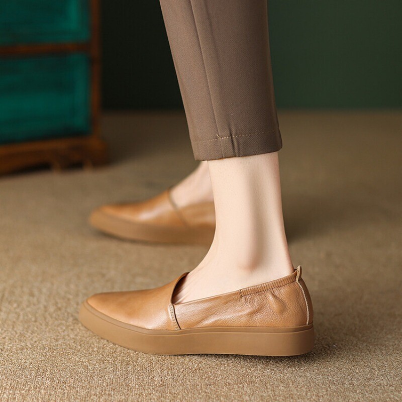 Pantofi plati din PU de primăvară și toamnă, pentru femei, cu talpă moale, design simplu pentru afaceri, potriviti pentru naveta, munca în carieră