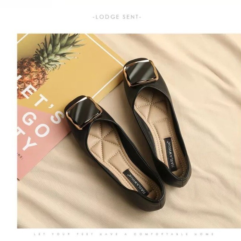 Flat παπούτσια Γυναικεία 2024 New Fashion Square Breathable Casual Μαύρα Άνετα Παπούτσια εργασίας Μαλακά μεγάλου μεγέθους Γυναικεία Loafers Παπούτσια
