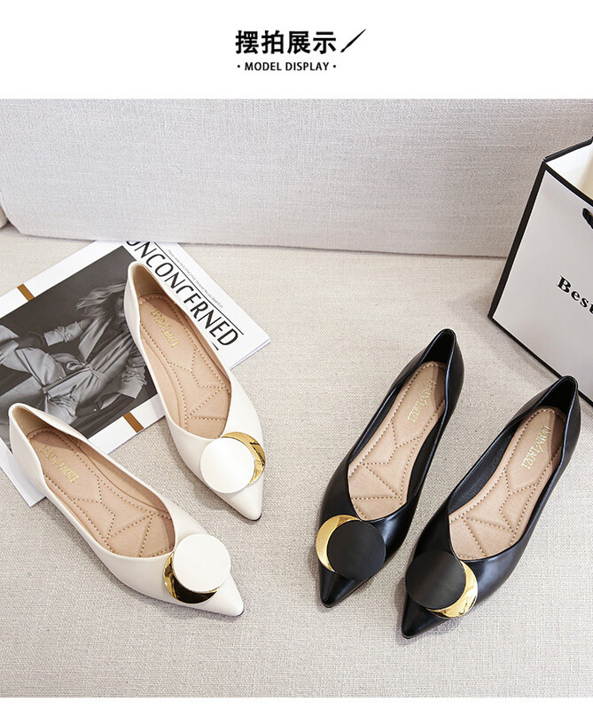 Lamedad kingad Naiste terava ninaga Pehme nahk Must Beež Daam Mood Lamedad Ümmargune pandla Lame tald Suur Suurus 42 43