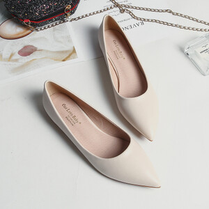 Femei Pantofi cu toc plat Stil de baza Office Lady Pantofi de lucru Toc plat Varf ascutit Culoare pura Plus Marime mica 31 32 33 43 44 45