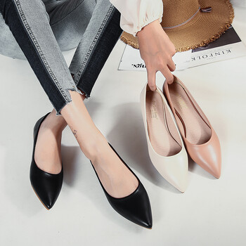 Γυναικεία Flat Heel Παπούτσια Basic Style Office Γυναικεία παπούτσια εργασίας Flat Heel μυτερή μύτη Pure Color Plus Small Size 31 32 33 43 44 45