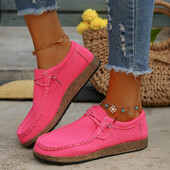 Розово-зелени мрежести маратонки Дамски дизайн на марката Леки плоски мокасини с приплъзване Дамски обувки за ходене с ниски шевове и връзки