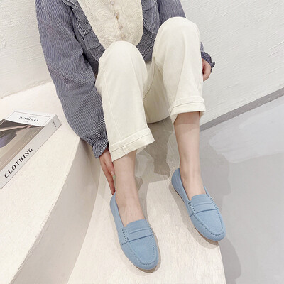 2024 Νέα Πλεκτά Flat Loafers για γυναίκες Slip on Round Toe Light Άνετα παπούτσια για περπάτημα Γυναικεία παπούτσια Boat Chaussure Femme