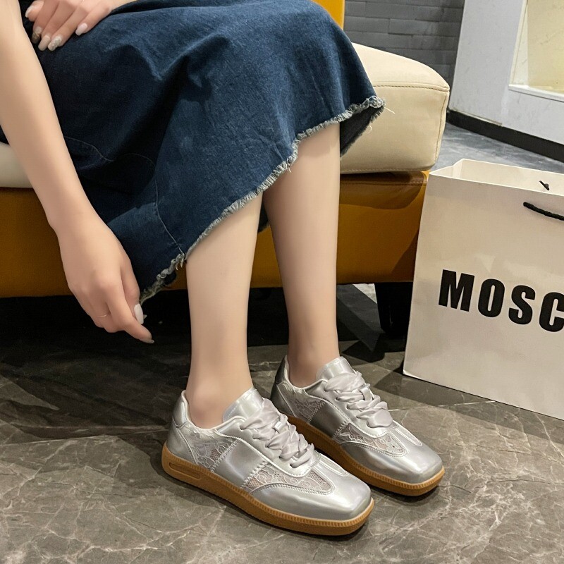 Pantofi de antrenament pentru balet, damă, 2024, pantofi unici, cu vârf pătrat, versatili, pantofi mici, albi, pentru femei