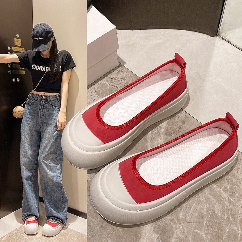 Cipele za žene 2024. Nove ženske cipele s okruglim prstima Jednostavne svestrane cipele s platformom Ljetne modne plitke ženske jednostruke cipele