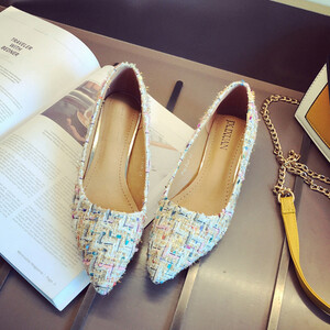 Γυναικείες Flats Κομψό στυλ Μυτερό Lady Flat Heel παπούτσια Slip on Loafers Plus Small Size 33 34 41 42 43 44 45 Black Casual