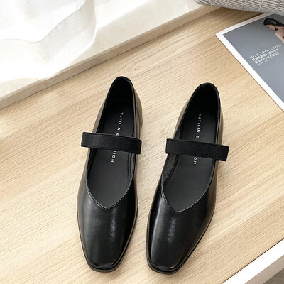 Sügiseslikud luksuslikud naiste balletikingad Moodsad madalad libisevad naiste elegantsed lamedad Mary Jane'i kingad