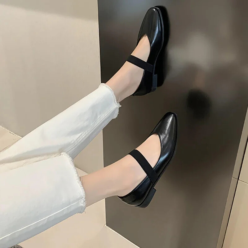 Sügiseslikud luksuslikud naiste balletikingad Moodsad madalad libisevad naiste elegantsed lamedad Mary Jane'i kingad