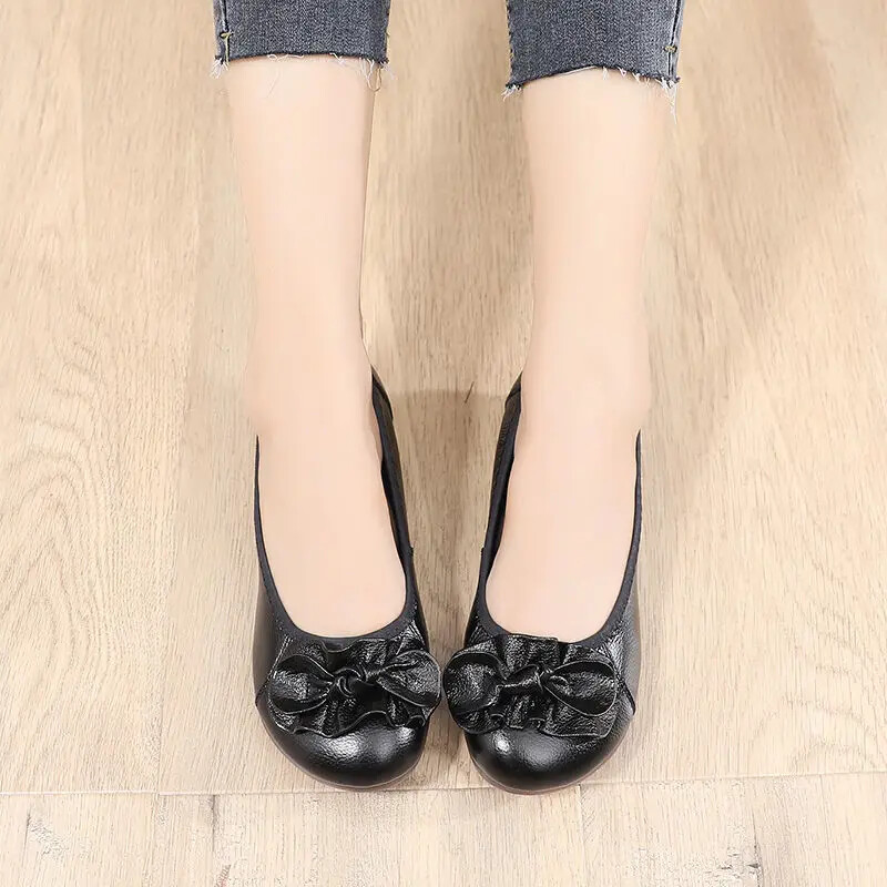 Uued ehtsast nahast püksid, naiste jalatsid, lamedad, mokassiinid, naiste lamedad kingad kevad-sügismood kikilipsud emakingad