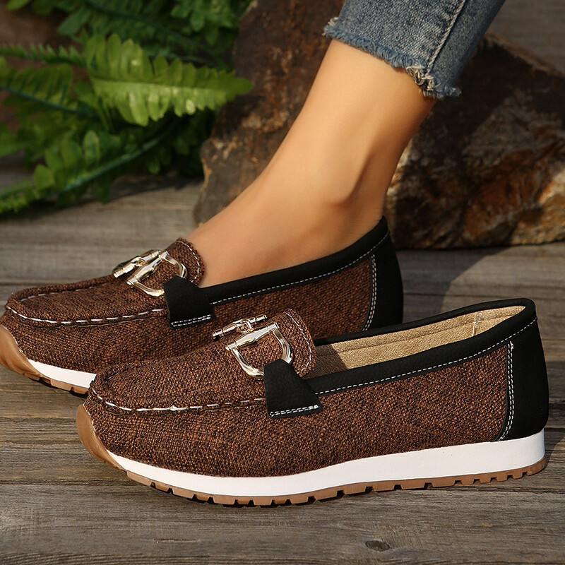 2024. aasta Loafers ümmarguse varbaga naiste tasapinnalised joonega paksud üksikud kingad Mary Jane'i kingad Prantsuse õrnad Four Seasons kontsakingad