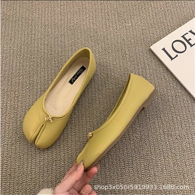 Pantofi Tabi Ninja în stil japonez pentru femei Pantofi confortabili din piele Mocasini cu vârful copitei despicați Mocasini pentru femei Pantofi balerină