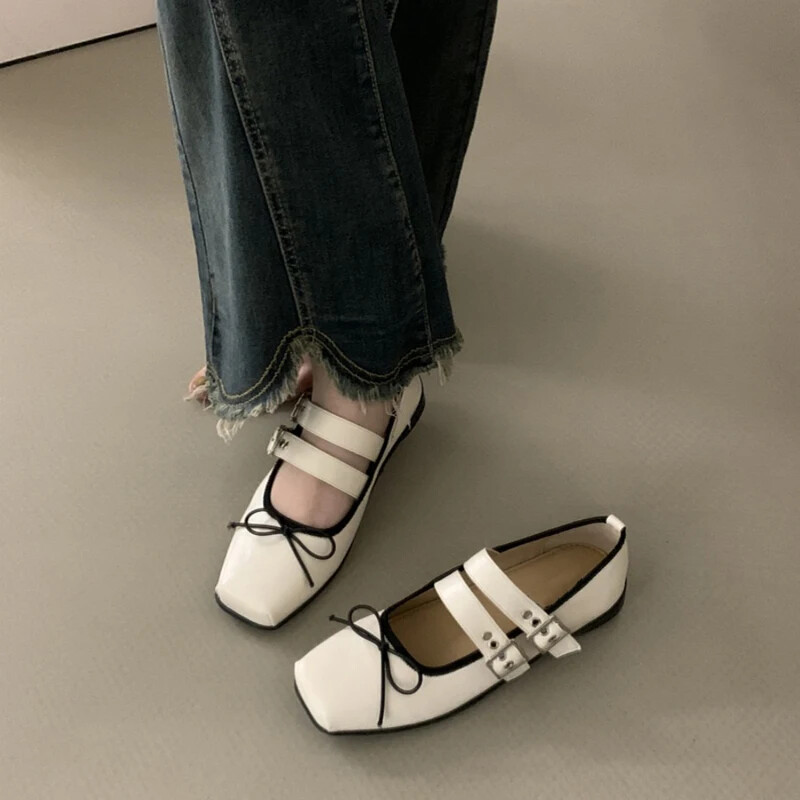 Kevad-sügis naiste balletikorterid Mood liblikasõlm Naiste õuekleit Naiste baleriinikingad