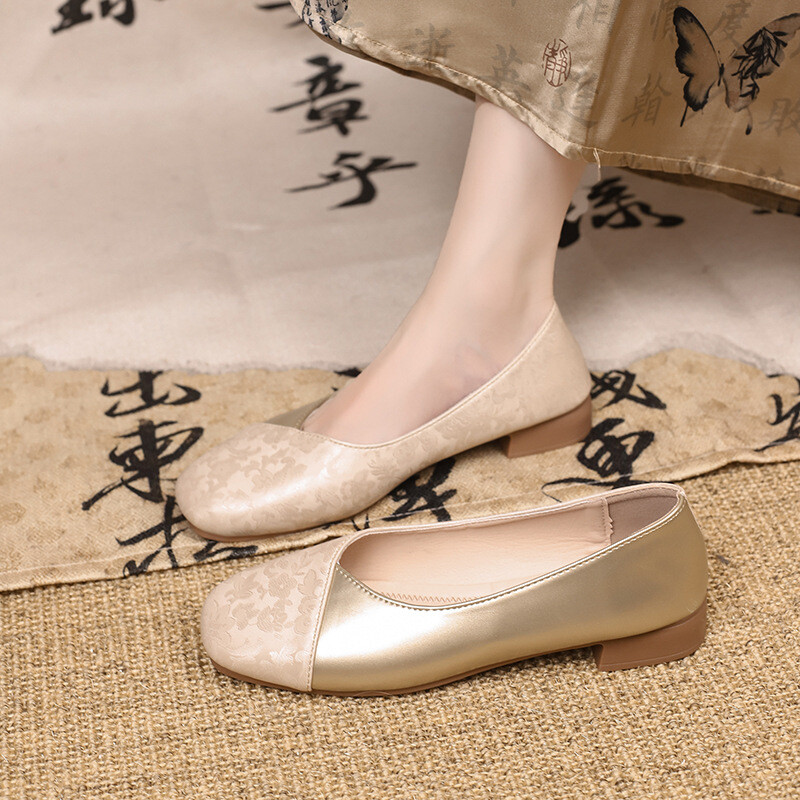 Shallow Mouth Pehme põhjaga lamedad kingad Naiste baleriinid, kandilise varbaga kikilips Lazy Loafers Mokassiinid Naiste jalatsid