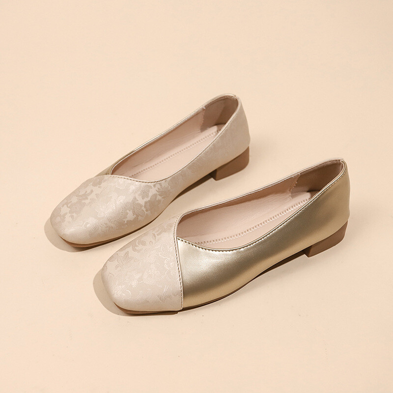 Shallow Mouth Pehme põhjaga lamedad kingad Naiste baleriinid, kandilise varbaga kikilips Lazy Loafers Mokassiinid Naiste jalatsid
