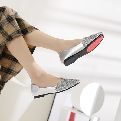 2024. aasta uuskevadine naine, elegantsed kandilise varbaga litrid Kawaii balletikorterid paljajalu Disainer Luksuslikud Mary Jane`i naiste kingad