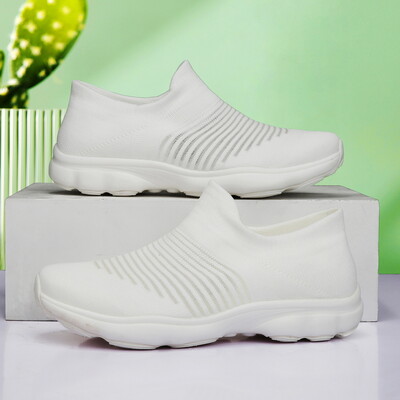 Pantofi de drumeție noi de damă Fly Woven Pantofi cu plasă plată, respirabili, ușoare, cu talpă moale, șosete de drumeție de călătorie, pantofi mărime mare 35-46