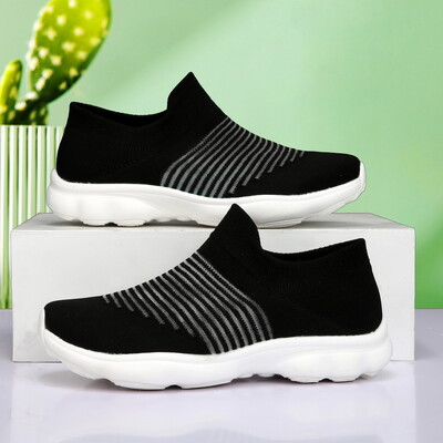 Pantofi de drumeție noi de damă Fly Woven Pantofi cu plasă plată, respirabili, ușoare, cu talpă moale, șosete de drumeție de călătorie, pantofi mărime mare 35-46