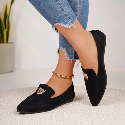 Naiste kingad 2024 New One Kick naiste tasapinnalised sügisene terava ninaga, solft tallaga kerge vabaaja mugavad suured kingad