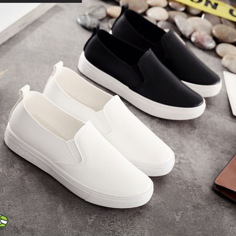 Üliõpilane Väikesed valged kingad naistele espadrillid baleriin lühikesed lauajalatsid mokasiinid kummipael paksema tallaga pässid plätud