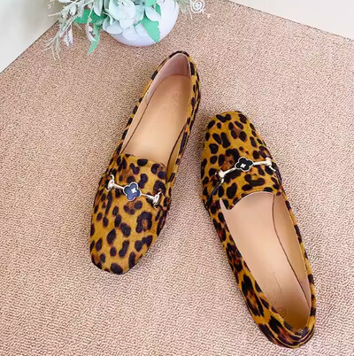 Mocasini sexy pentru femei, leopard, maro, albe