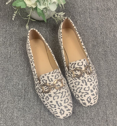 Mocasini sexy pentru femei, leopard, maro, albe