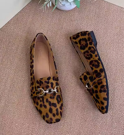 Mocasini sexy pentru femei, leopard, maro, albe