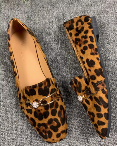 Mocasini sexy pentru femei, leopard, maro, albe