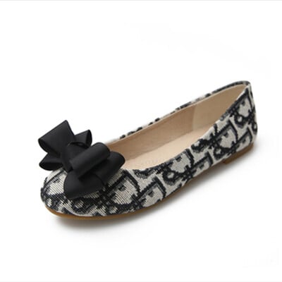 Pantofi pantofi de designer de lux pentru damă Pantofi cu vârf rotund pentru picior lat 44-32 2023 Noutăți Mocasini negre Mocasini de balet