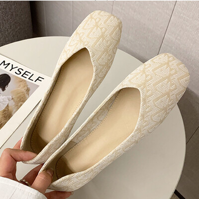 Pantofi pantofi de designer de lux pentru damă Pantofi cu vârf rotund pentru picior lat 44-32 2023 Noutăți Mocasini negre Mocasini de balet