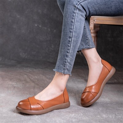 2024 ženske klasične mokasine za slobodno vrijeme jednobojne crne cipele ženske balerinke natikače od prave kože velika veličina 35-41 