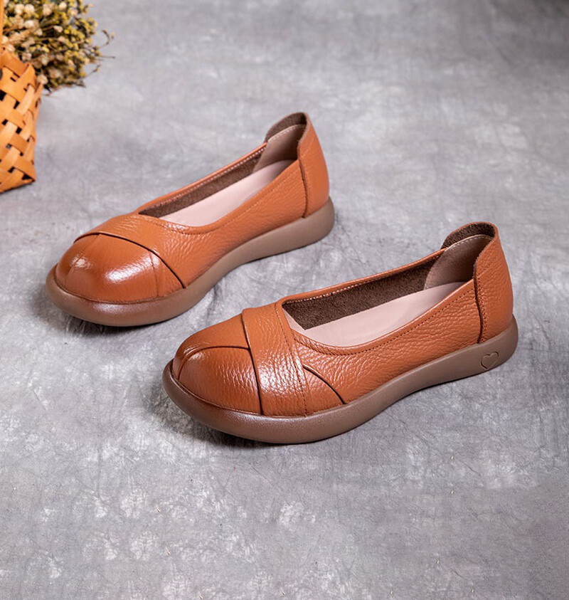 2024 ženske klasične mokasine za slobodno vrijeme jednobojne crne cipele ženske balerinke natikače od prave kože velika veličina 35-41 ﻿