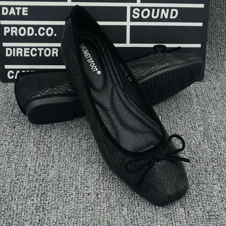 Snake Flat παπούτσια Γυναικείες δερμάτινες μπαλαρίνες Στρογγυλές μπαλαρίνες παπιγιόν σε μπαλαρίνες Loafers εγκυμοσύνης Μοκασίνια Γυναικεία casual flats