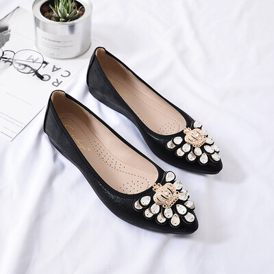 Rhinestone Disain Naiste Lamedad jalanõud Naiste Pässud Kevad-sügis vabaajakingad Naiste balletid Lamedad kingad, 34-45 WSH3502