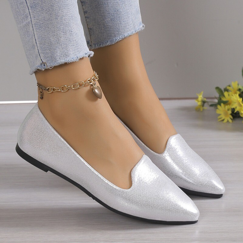 2024 Fashion Slip on Loafers Breathable Stretch Ballet Shallow Mouth Flats Γυναικεία παπούτσια για βάρκα με μαλακό κάτω και μυτερό κάτω μέρος Plus Size 43