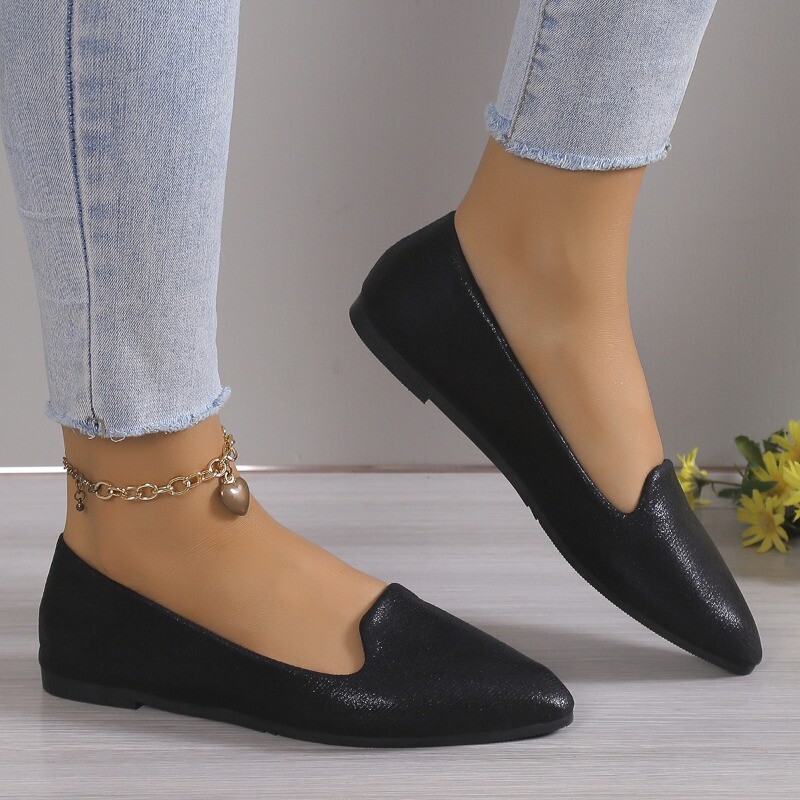 2024 Fashion Slip on Loafers Breathable Stretch Ballet Shallow Mouth Flats Γυναικεία παπούτσια για βάρκα με μαλακό κάτω και μυτερό κάτω μέρος Plus Size 43