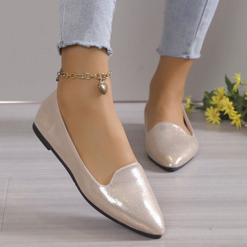 2024 Fashion Slip on Loafers Breathable Stretch Ballet Shallow Mouth Flats Γυναικεία παπούτσια για βάρκα με μαλακό κάτω και μυτερό κάτω μέρος Plus Size 43