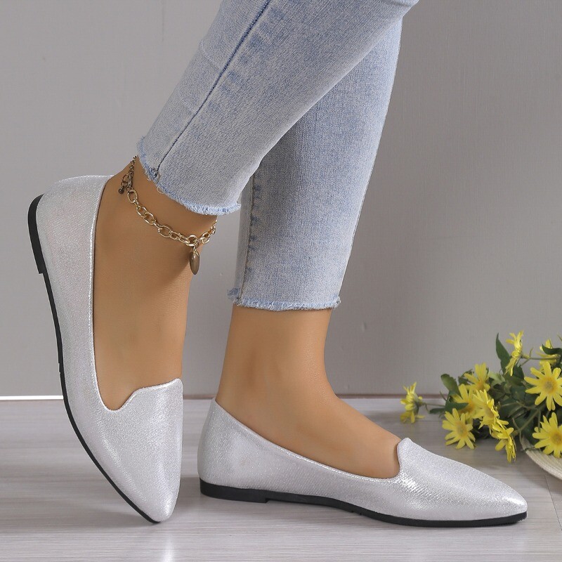 2024 Fashion Slip on Loafers Breathable Stretch Ballet Shallow Mouth Flats Γυναικεία παπούτσια για βάρκα με μαλακό κάτω και μυτερό κάτω μέρος Plus Size 43
