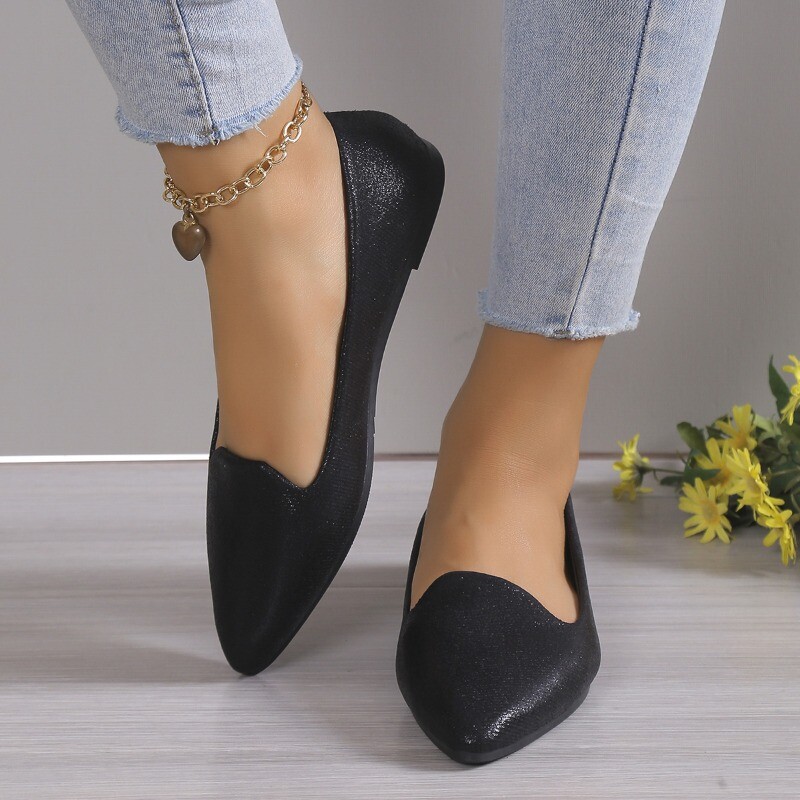 2024 Fashion Slip on Loafers Breathable Stretch Ballet Shallow Mouth Flats Γυναικεία παπούτσια για βάρκα με μαλακό κάτω και μυτερό κάτω μέρος Plus Size 43